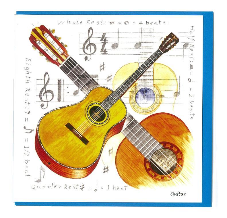 Notelets Pack Of Five ? Acoustic Guitar Design